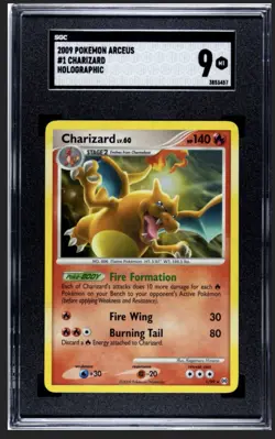 Charizard 1/99 Holo Arceus SGC 9 MINT 2009 Pokemon Card - Image 1