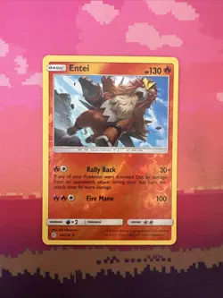 Pokemon Card Entei Cosmic Eclipse Reverse Holo Rare 28/236 Near Mint - Image 1