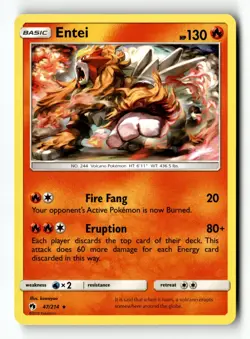 Pokemon Card Entei LP SM - Lost Thunder 47/214 - Image 1
