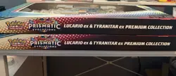2X Pokemon Prismatic Evolutions Lucario EX and Tyranitar EX Premium Collection - Image 5