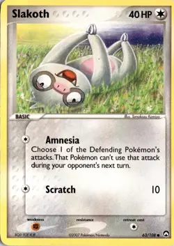 Slakoth 63/108 Power Keepers Pokemon Card TCG - Image 1