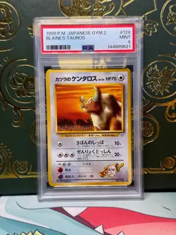 POKEMON JAPANESE GYM 2 - #128 - BLAINE'S TAUROS - PSA 9 (MINT) - Image 1