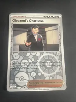 Giovanni's Charisma 161/165 Uncommon 151 Pokemon Reverse Holo Near Mint - Image 1