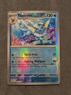 Pokemon Vaporeon 022/131 Prismatic Evolutions Master Ball Pattern NM - Image 1