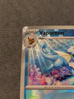 Pokemon Vaporeon 022/131 Prismatic Evolutions Master Ball Pattern NM - Image 3