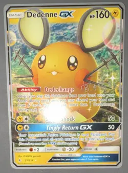 Pokemon TCG Dedenne GX 57/214 Ultra Rare Holo World Championship 2019 160 HP Eng - Image 2
