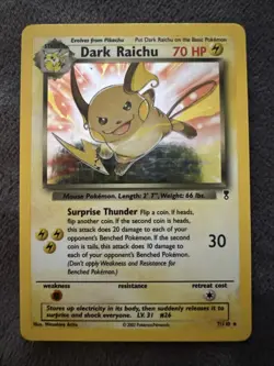 POKEMON LEGENDARY COLLECTION DARK RAICHU 7/110 - Image 1