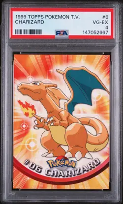 1999 Pokemon Topps TV Charizard 6 FRESHLY GRADED PSA 4 VG-EX - Image 1