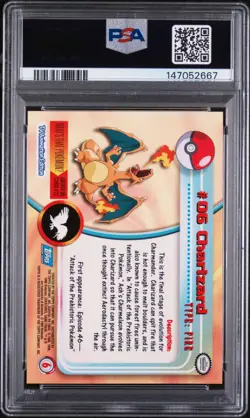 1999 Pokemon Topps TV Charizard 6 FRESHLY GRADED PSA 4 VG-EX - Image 2