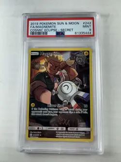 Pokemon TCG Magnemite Holo Secret Rare Sun & Moon Cosmic Eclipse 242/236 PSA 9 - Image 1