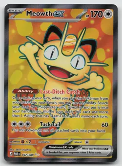 Meowth ex 107/088 Ultra Rare Perfect Order Pokemon Near Mint - Image 1