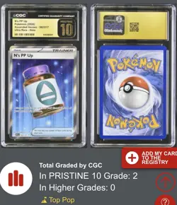 CGC 10 Pristine N’s PP Up 262 Pokemon Ascended Heros Ultra Rare Holo 262/217 - Image 3