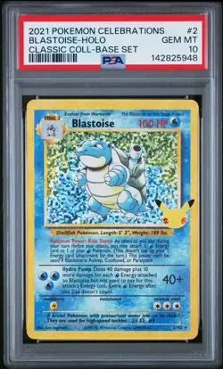 2021 Pokemon Celebrations Blastoise Holo PSA 10 Classic Collection Base Set #2 - Image 1