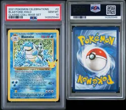 2021 Pokemon Celebrations Blastoise Holo PSA 10 Classic Collection Base Set #2 - Image 3