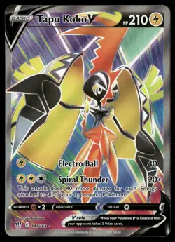 Tapu Koko V (Full Art) Ultra Rare SWSH05: Battle Styles 147/163 NM Pokemon TCG - Image 1