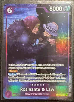 One Piece TCG Rosinante and Law The Azure Seas Seven EB04-038 Super Rare ALT ART - Image 1