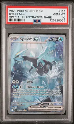 2025 POKEMON BLK EN-BLACK BOLT SPECIAL ILLUSTRATION RARE #165 KYUREM EX PSA 10 - Image 1