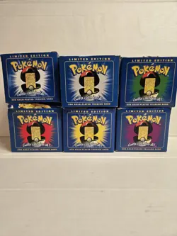 BURGER KING 1999 POKEMON 23K GOLD PLATED TRADING CARD POKEBALL SET OF 6 - Image 2