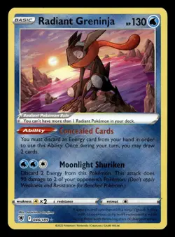 Radiant Greninja 046/189 Radiant Rare Astral Radiance Pokemon Card - Image 1