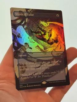 1X FOIL Mystical Tutor BORDERLESS NM MTG Magic Secret Lair Far Out Man EDH CEDH - Image 1