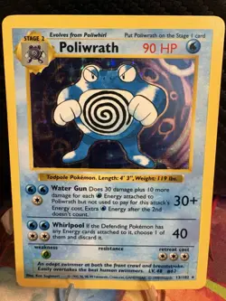 Pokemon Poliwrath Shadowless Holo 13/102 Base Set WOTC HP - Image 1