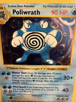 Pokemon Poliwrath Shadowless Holo 13/102 Base Set WOTC HP - Image 2