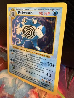 Pokemon Poliwrath Shadowless Holo 13/102 Base Set WOTC HP - Image 3