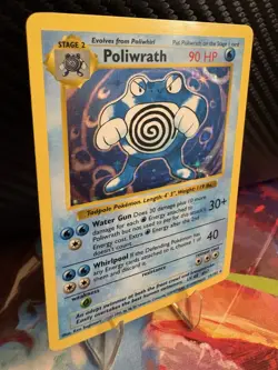 Pokemon Poliwrath Shadowless Holo 13/102 Base Set WOTC HP - Image 4