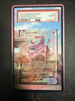 2021 POKEMON SWORD & SHIELD FUSION STRIKE SECRET FULL ART/ESPEON VMAX PSA 10 - Image 1