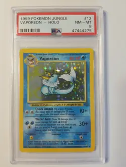 Pokemon Jungle Vaporeon Holo PSA 8 Near Mint - Image 1