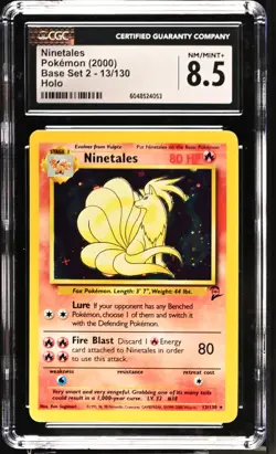 Pokemon Base Set 2 NINETALES Holo CGC 8.5 (4053) Graded Power - Image 1
