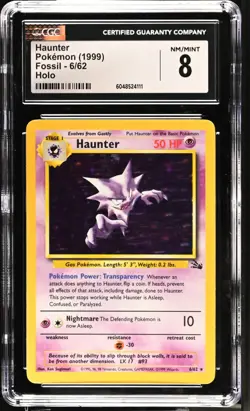 Pokemon Fossil HAUNTER Holo CGC 8 (4111) Graded Power - Image 1