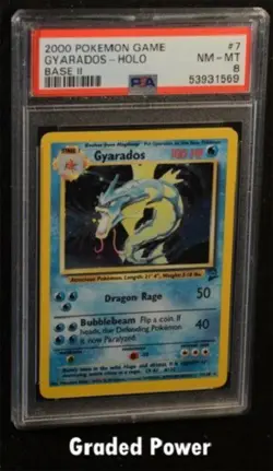 2000 Pokemon Base Set II Gyarados Holo PSA 8 (1569) 7/130 - Image 1