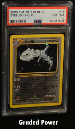 Neo Genesis Unlimited Steelix PSA 8 HOLO (7596) 15/111 Pokemon - Image 1