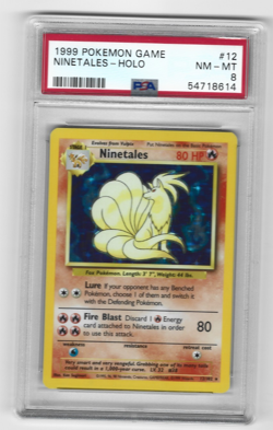 1999 Pokemon Base Set Unlimited Ninetales 12/102 Holo Rare PSA 8 NM-MT Graded - Image 3