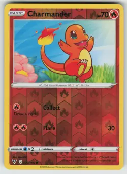 Charmander 023/185 Common Vivid Voltage Pokemon Reverse Holo Near Mint - Image 1