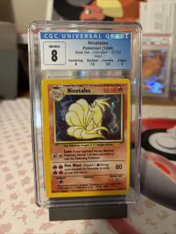 CGC 8 Pokemon TCG Ninetales Holo Rare 12/102 Base Set WotC - OC Cut Error 💎 - Image 1