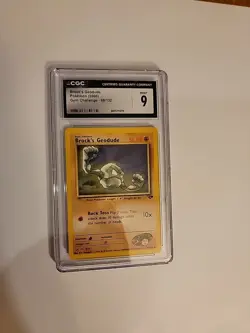 Pokemon Gym Challenge Unlimited Regular Brock's Geodude 68/132 CGC 9 PK2766 - Image 1