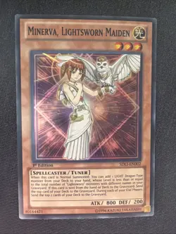 Yu-Gi-Oh 1st edition Minerva, Lightsworn Maiden Super Rare #SDLI-EN002 - Image 1