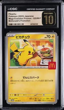 2025 POKEMON JAPANESE ME MCDONALD'S PROMO #020/M-P PIKACHU CGC 10 PRISTINE - Image 1