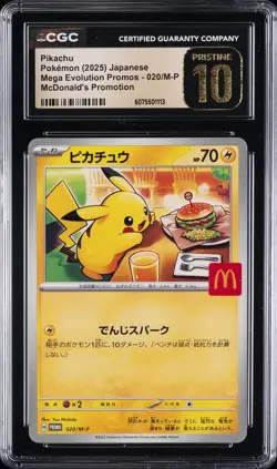 2025 POKEMON JAPANESE ME MCDONALD'S PROMO #020/M-P PIKACHU CGC 10 PRISTINE - Image 1