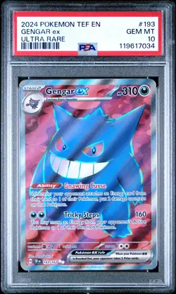 2024 POKEMON TEF EN-TEMPORAL FORCES ULTRA RARE #193 GENGAR EX PSA 10 - Image 1