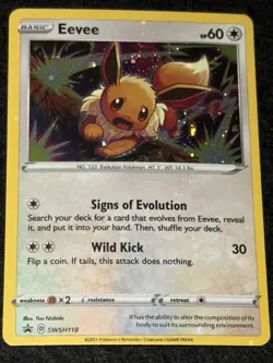 Eevee Promo SWSH: Sword & Shield Promo Cards SWSH118 NM Holo Bleed Swirl - Image 1
