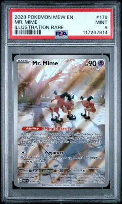 2023 POKEMON MEW EN-151 ILLUSTRATION RARE #179 MR. MIME PSA 9 - Image 1