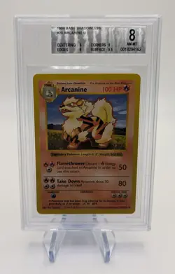 BGS 8 NM-MT Arcanine 23/102 Shadowless 1999 Pokemon Base Set - Image 1
