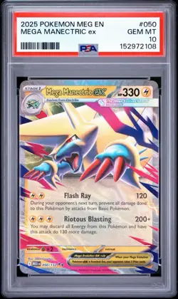 PSA 10 Mega Manectric ex 050/132 Pokemon Card GEM MT - Image 1