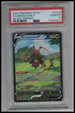 2022 - POKEMON SWSH - SILVER TEMPEST - #TG12 - KRICKETUNE V - PSA 10 - Image 1