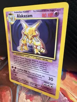 Pokemon Base Set Alakazam Holo 1/102 LP WOTC Vintage Rare - Image 3