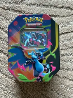2026 Pokemon Mega Charizard ex Factory Sealed Tin Box - 4 Booster Packs - 1 Foil - Image 1