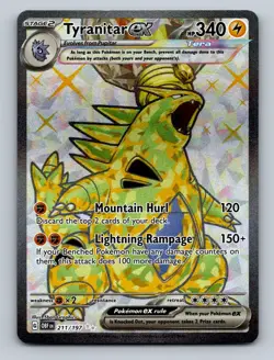 Pokemon TCG Tyranitar ex Holo Ultra Rare SV03: Obsidian Flames 211/197 - Image 1